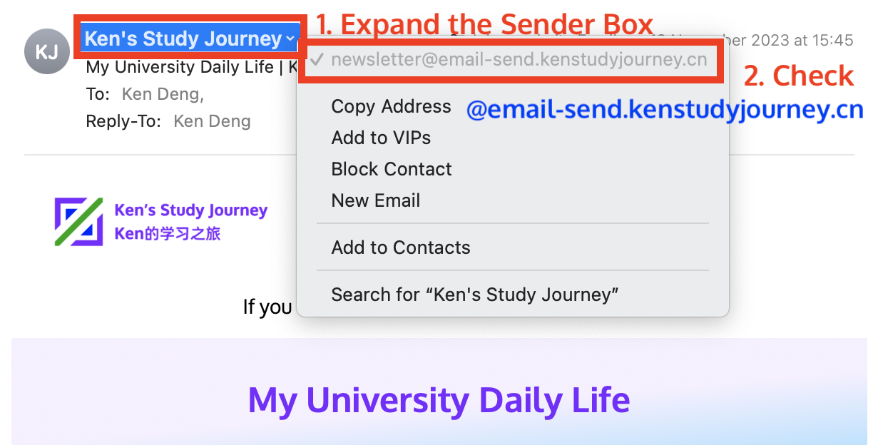 Check Email Source/Sender