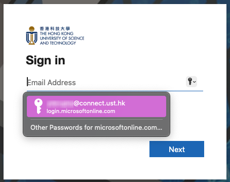 University Account Login Page