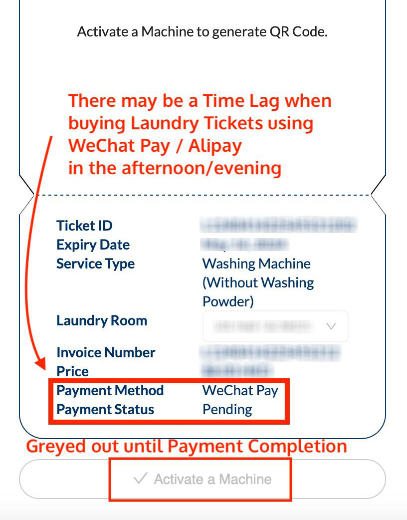 Hall Laundry Ticket (with Payment Delay)