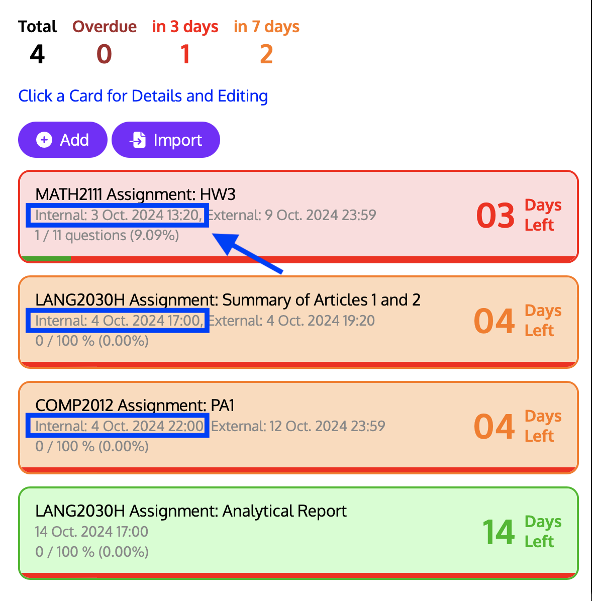 Setting Internal Deadlines